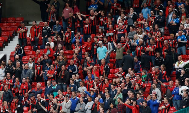 Bournemouth fans during game against Manchester United