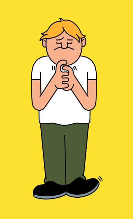 Illustration of a man twiddling his thumbs