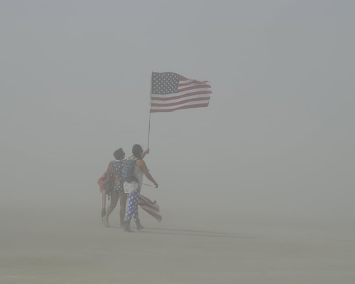 ‘Wall of blowing dust’ sweeps through Burning Man festival and upends camps