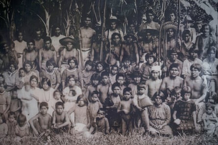 A period mono photograph of Indigenous people in Brazil, date unknown.