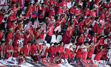 South Korean supporters at the World Cup group H match between South Korea and Ghana on Monday.