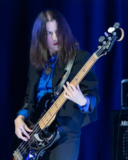 Josefine Lukschy performs with Einstürzende Neubauten at the Rewire festival.