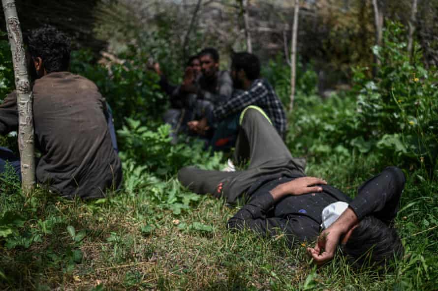 Afghan migrants waiting for smugglers in Tatvan, eastern Turkey