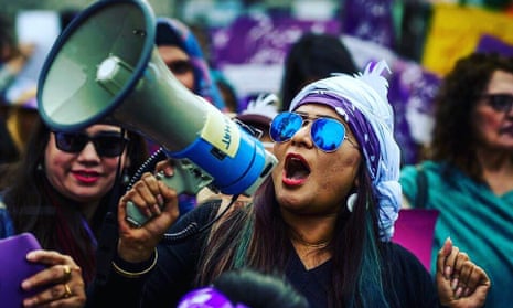 Lawyer Nighat Dad at the Women’s March in Lahore, 2019.