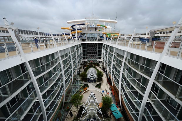The upper deck of the Harmony of the Seas cruise ship