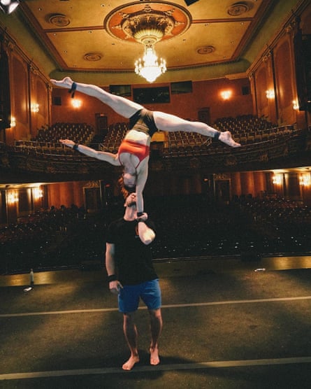 Alyssa Moore and Jacob Randell rehearsing in Canada in 2019