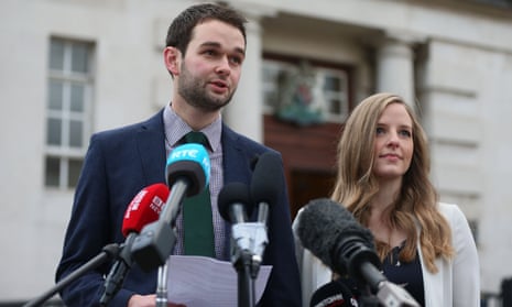 Daniel and Amy McArthur of Ashers Baking Company outside Belfast high court on Monday