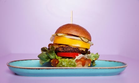 “Crunch” vegan burger from Doppleganger Burger restaurant in Cambridge, England.