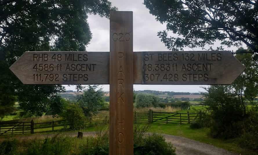 A rare signpost marking the route.