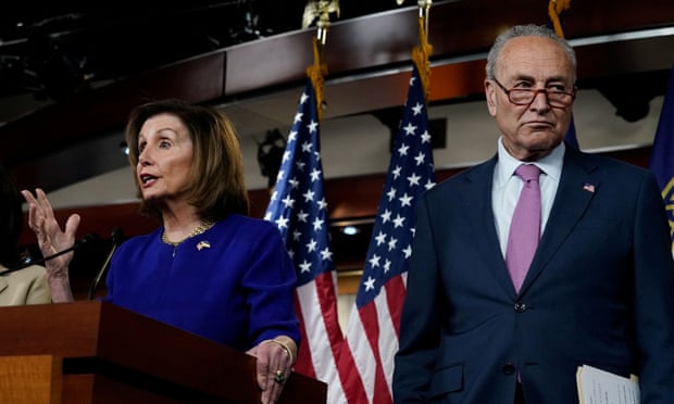 Nancy Pelosi and Chuck Schumer on Thursday. Neither Schumer nor Pelosi would say when such legislation will be voted upon.