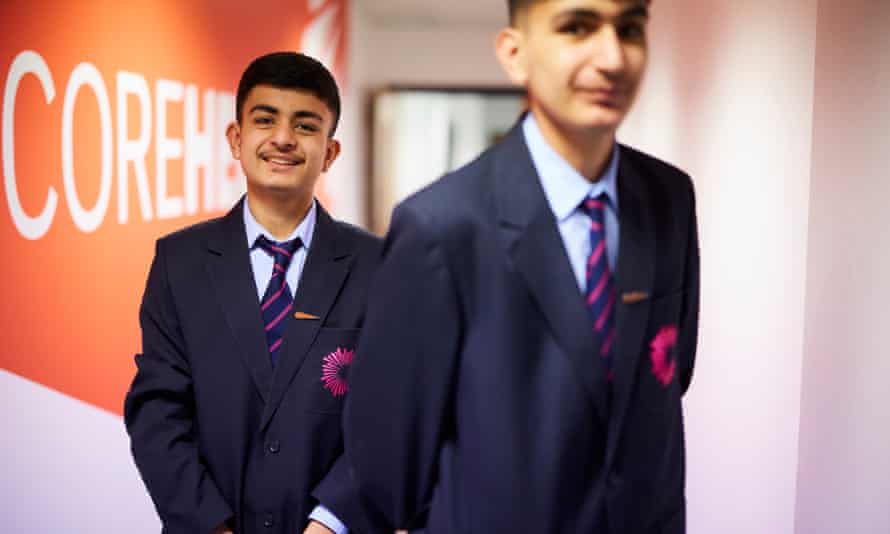 Noaman (left) and his brother, Salman in school uniform