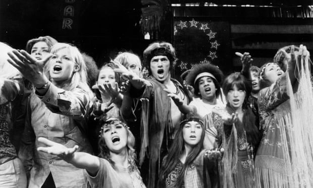 A rehearsal of Hair before its opening in London in 1968.