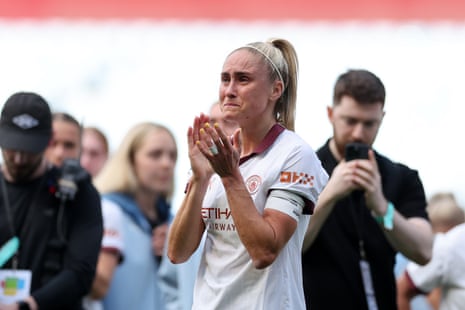 Steph Houghton applauds the fans after the Barclays Women´s Super League match between Aston Villa and Manchester City