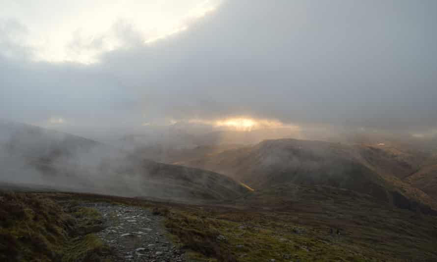 Descending Helvellyn as the clouds parted.