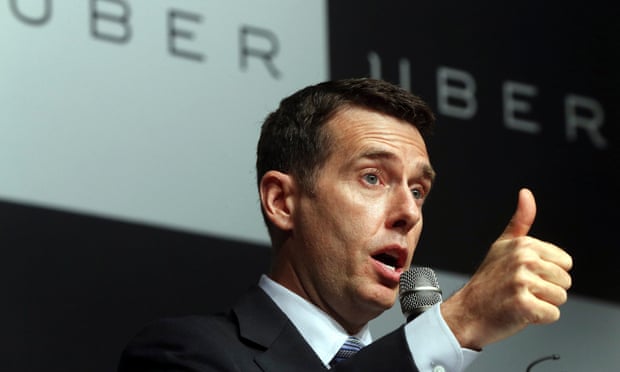 Uber senior vice-president David Plouffe speaks during a news conference in Seoul in 2015