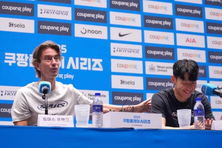 Thomas Frank with Son Heung-min in Seoul