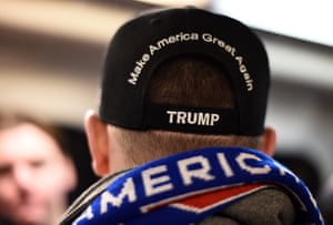 A Donald Trump supporter rides the Metro to Trump’s Inauguration ceremony in Washington