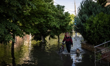The flood in Kherson, a few hundred metres from what were the banks of the Dnipro River.