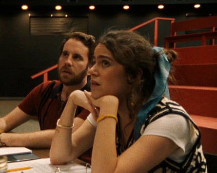 Ben Platt and Molly Gordon in Theater Camp.