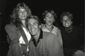 O’Neal with his then partner Farrah Fawcett and his children Griffin and Tatum O’Neal backstage at a Rolling Stones concert circa 1980