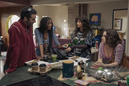 Charlie, Alani, Tallulah and Maia gathered round a table.