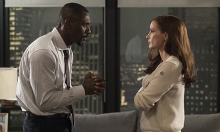 Idris Elba and Jessica Chastain in Molly’s Game.