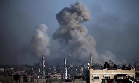 Smoke rises after Israeli strikes in Khan Younis, southern Gaza on Wednesday.