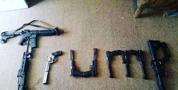A picture of guns shaped to spell out ‘Trump’, which was ‘liked’ on Twitter by an account in the name of the alleged El Paso shooter.