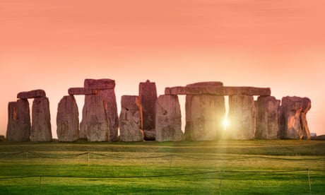 Stonehenge at sunset.