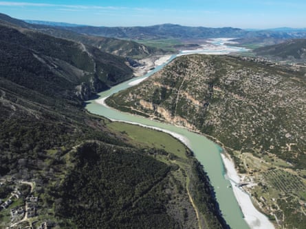 The Vjosa River near Qesarat, southern Albania.