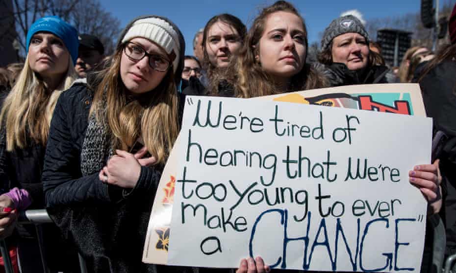 Demonstrators at the March For Our Lives in Washington DC in March.