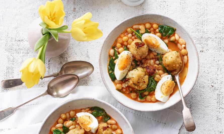 José Pizarro’s salt cod meatballs in chickpea soup.