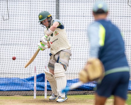 Nic Maddinson bats in the nets before Australia meet South Africa in the first Test