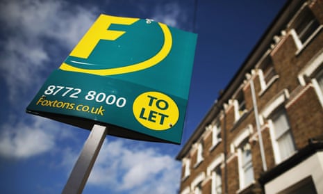 A Foxtons 'to let' sign outside houses