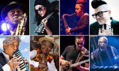Appearing this year: clockwise from top left, Archie Shepp, Melody Gardot, Nubya Garcia, Lea Delaria, Orphy Robinson, Stanley Clarke, Calypso Rose and Monty Alexander.
