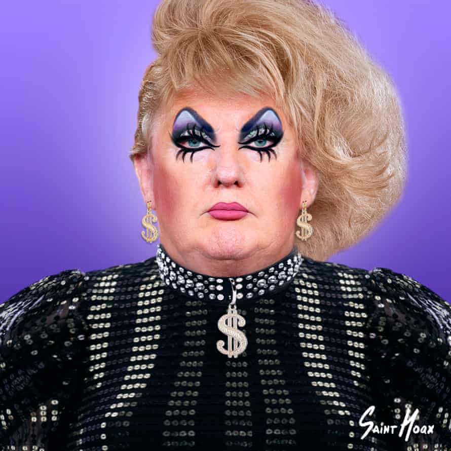 Donald Trump as a drag queen by Saint Hoax, part of the ‘Fame Drags You Out’ series. Image courtesy of the artist.