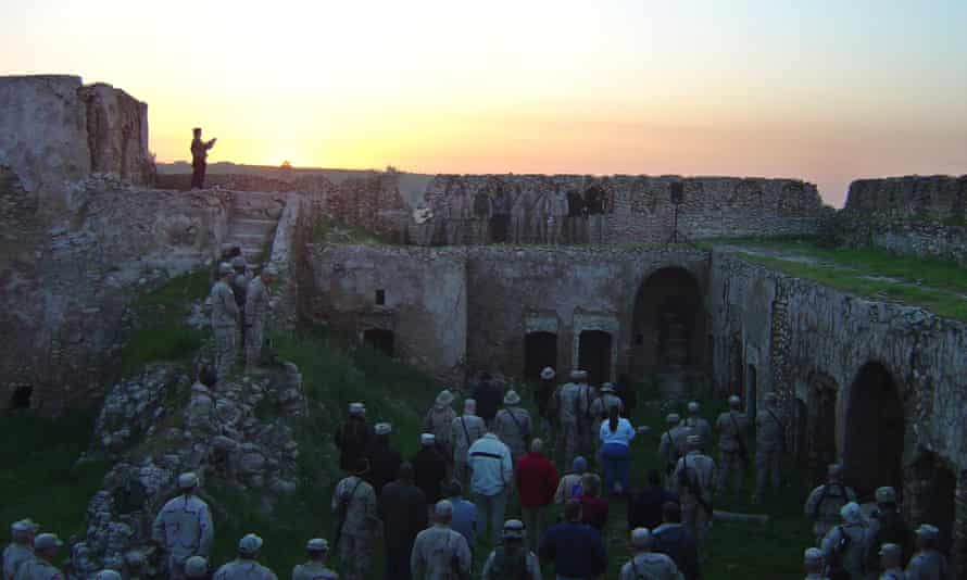 US service members during a sunrise Easter Mass at St Elijah’s Monastery in March 2005.
