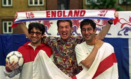 Ian Broudie, Frank Skinner and David Baddiel launch their recording of the Three Lions anthem for the 1998 World Cup
