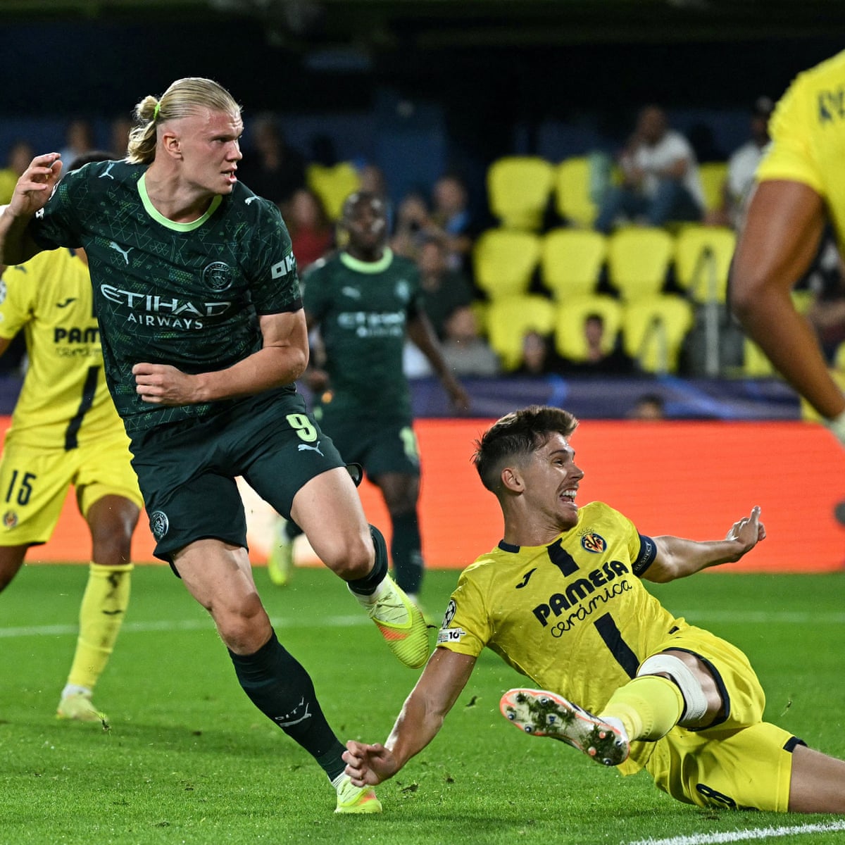 Erling Haaland irresistible as Manchester City roll over Villarreal | Champions League | The Guardian