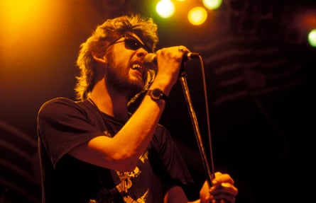 MacGowan onstage with the Pogues c1990.