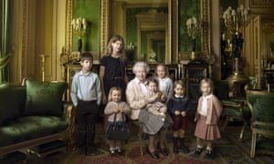 The Queen with her great-grandchildren and two youngest grandchildren