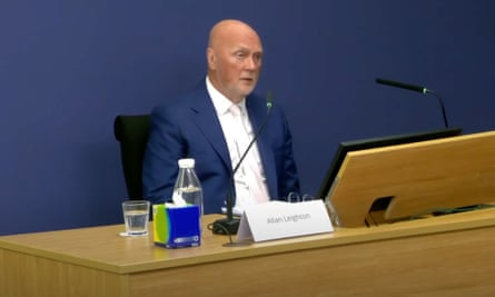 Allan Leighton, former chair of Royal Mail Holdings plc, testifies at the Post Office inquiry.