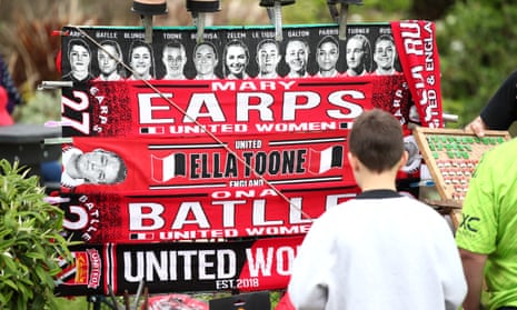 United scarves on sale outside the ground.