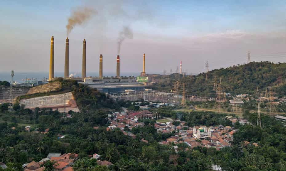 a coal-fired power plant on the Indonesian coast, September 2021.