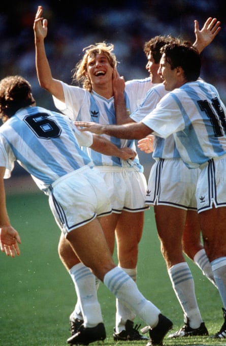 Argentina’s Claudio Caniggia celebrates after scoring the goal that beat Brazil at the 1990 World Cup.