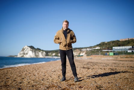 Karl Bushby on Shakespeare Beach in Dover.
