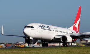 A Qantas Boeing 737-800 landing in Sydney. The airline announced the