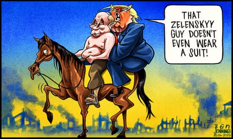 Ben Jennings on negotiations to end the war in Ukraine – cartoon, panel 1