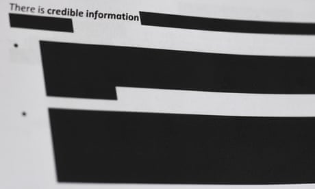 Redacted parts of a document are seen