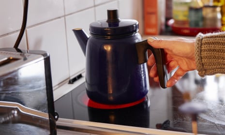 Coffee pot on an electric stovetop